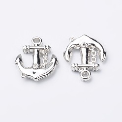 Платина Пластмассовые подвески ccb, якорь, платина, 30x25x3 мм, отверстие : 2 мм