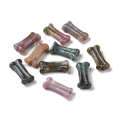 (RRHB277) Кристалл на подкладке из медово-бежевого цвета Скульптуры в форме кости собаки из натурального индийского агата, Энергетический камень рейки для любителей собак, украшение домашнего дисплея, 10~11.5x23~25x5~7 мм