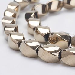 (252) Цвет внутри: морской / фиолетовый на подкладке Гальванические немагнитные синтетические гематитовые нити, твист, класс А, античная бронза покрытие, 12x8x8 мм, отверстие : 2 мм, около 34 шт / нитка, 15.82 дюйм