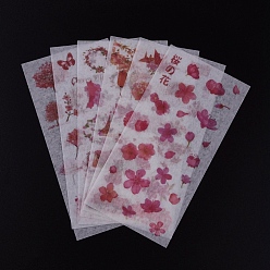 Цветок Наклейки с природной тематикой, декоративные наклейки для растений, для дневника, альбом, ноутбук, поделки искусств и ремесел, цветочным узором, 16.1x8x0.01 см, 6 листов / комплект