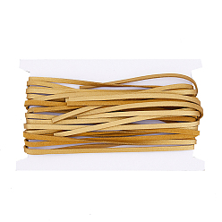 Темный Хаки 10шт. плоский шнур из искусственной кожи, для аксессуаров для изготовления ожерелий и браслетов, Темный хаки, 5x1.5 мм