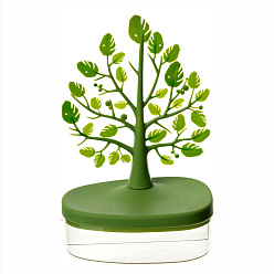 Зеленый лайм Пластиковые стеллажи для сережек с подносами, для колец, Серьги, Браслеты, , настольные украшения, зеленый лайм, 15.6x10.3x23.8 см