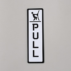 Белый Самоклеящиеся акриловые дверные таблички, прямоугольник со словом, белые, 125x37x3 мм