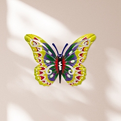 Желтый Железные подвесные настенные украшения для украшения входной двери дома, бабочка, желтые, 125x165 мм