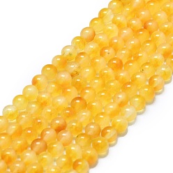 Золотистый Натуральный Malaysia нефритовые бусы пряди, окрашенная и подогревом, круглые, золотые, 4~4.5 мм, отверстие : 0.8 мм, около 85~88 шт / нитка, 14.57~14.96 дюйм (37~38 см)
