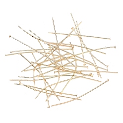 Light Gold Железные штыри с плоской головкой, золотой свет, 40x0.6 мм, 22 датчик, Около 3000 шт / 500 г, Руководитель: 1.5 mm