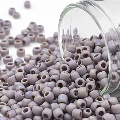 (412F) Purple Opaque Rainbow Matte Toho runde Rocailles, japanische Rocailles, (412 f) lila undurchsichtiger Regenbogen matt, 8/0, 3 mm, Bohrung: 1 mm, über 222pcs / Flasche, 10 g / Flasche