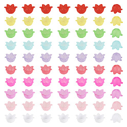 (52) Непрозрачная лаванда 400шт 10 цвета непрозрачные акриловые колпачки для бусин, цветок, разноцветные, 20x17.5x10.5 мм, отверстие : 1.8 мм, 40 шт / цвет