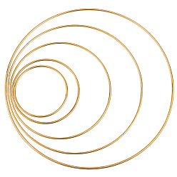 Light Gold 10 шт. 5 стили железных соединительных колец, пайки, без кадмия и без никеля, для изготовления колец в технике макраме, золотой свет, 80~250x3 мм, внутренний диаметр: 75~245 мм, 2 шт / стиль