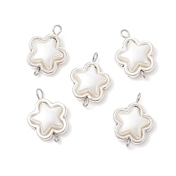 Белый Дым Подвески-звездочки из сплава и АБС-пластика с имитацией жемчуга, с 304 двойными петлями из нержавеющей стали, античное серебро, серый, 19.5x14.5x6 мм, отверстие : 2 мм