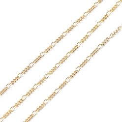 Real 14K Gold Filled Цепи Фигаро из желтого золота, пайки, real 14 k золото заполнено, ссылка: 3x1x0.5 mm, 1.5x1x0.6 мм
