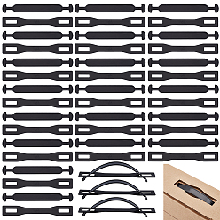 Black Plastic Gift Box Handle, Cardboard Boxes Handle, Black, 170~172x20~25x1~2mm
