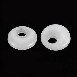 White Jade Natural White Jade Pendants, Donut/Pi Disc, 17.5~18.5x5.5mm, Hole: 5.5mm