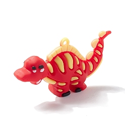 (123L) Белый крем непрозрачный блеск Пластиковые подвески из ПВХ, для изготовления брелка, динозавр, огнеупорный кирпич, 36x67~73x19 мм, отверстие : 3.5 мм