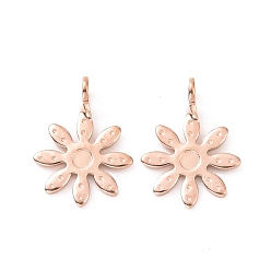 Розовое Золото Ионное покрытие (ip) 304 подвески из нержавеющей стали, цветок, розовое золото , 10x7x2 мм, отверстие : 1 мм