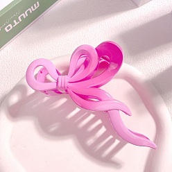 Темно-Розовый Пластиковые зажимы когтя волос, два тона, бабочка, темно-розовыми, 110x70 мм