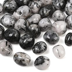 Tourmalinated Quartz Natural Tourmalinated Quartz Beads, Tumbled Stone, Nuggets, No Hole/Undrilled, Vase Filler Gems, 20~35x22~40x14~27mm