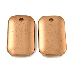 с Покрытием Меди Гальванические подвески из синтетического немагнитного гематита, прямоугольник амулеты, с медным покрытием, 34x21.5x5 мм, отверстие : 2.8 мм