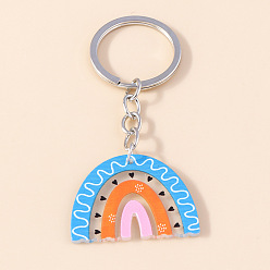 Темно-Голубой Акриловый брелок с подвеской в виде радуги, железный брелок для ключей, глубокое синее небо, 8 см