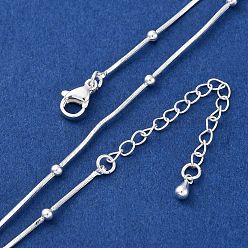 Посеребрённый 2.5мм латунные шариковые ожерелья-змейки для женщин и мужчин, 925 серебро покрытием, 18.07 дюйм (45.9 см)