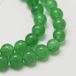 Green Aventurine Natural Green Aventurine Bead Strands, Round, Dyed, 6mm, Hole: 1mm, about 62pcs/strand, 15.7 inch