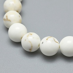 Magnesite Natural Magnesite Bead Stretch Bracelets, Round, 2-1/8 inch~2-3/8 inch(5.5~6cm), Bead: 8mm