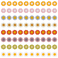 (52) Непрозрачная лаванда 80 шт 8 цвета полиэстер украшения аксессуары, швейные украшения, цветок, разноцветные, 20x19x2 мм, 10 шт / цвет