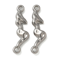 Нержавеющая Сталь Цвет Антикоррозийные 304 подвески-фигурки из текстурированной нержавеющей стали с нерегулярным соединением палочек, цвет нержавеющей стали, 18x27x3.5 мм, отверстие : 1.5 мм