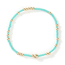 Весенне-зеленый Браслеты из стеклянных бусин и бусин CCB, составные браслеты для женщин, весенний зеленый, 7-7/8 дюйм (20 см), внутренний диаметр: 6-1/2 дюйм (16.5 см)