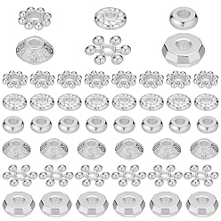 Серебро 300 шт. 6 стили наборы бусин «сделай сам», включая проставки из сплава и латуни, серебряные, 5~8.5x1.5~4.5 мм, отверстие : 1~2 мм, 50 шт / стиль