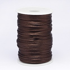 Coconut Brown Polyester Cord, Satin Rattail Cord, for Beading Jewelry Making, Chinese Knotting, Coconut Brown, 2mm, about 100yards/roll