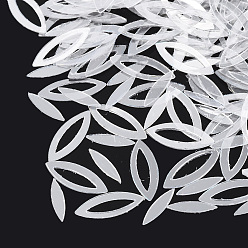 Белый Дым Аксессуары для орнаментов, пластиковые пайетки / блестки из пвх, лошадиный глаз , серый, 9~10x3.5~4x0.4 мм, Отверстие : 4x1.5 мм , около 30000 шт / 500 г