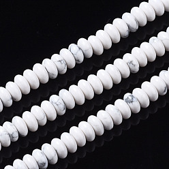 Howlite Synthetic Howlite Beads Strands, Rondelle, 4~5x2mm, Hole: 0.8mm, about 170~175pcs/strand, 14.96~15.35 inch(38~39cm)