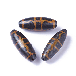 Dorje Vajra Pattern Бусины дзи ваджрный узор в тибетском стиле, природных бисера агат, рис, 28~30x9.5~10.5 мм, отверстие : 1.5~2 мм