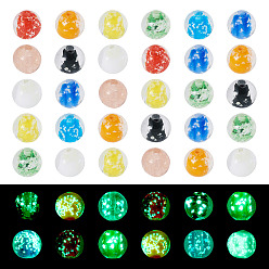 (52) Непрозрачная лаванда 50 шт. Светящиеся бусины лэмпворк ручной работы., круглые, светится в темноте, разноцветные, 9~10 мм, отверстие : 1~2 мм