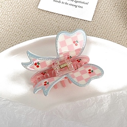 Pink Акриловые коготь заколки, аксессуары для волос для женщин и девочек, бантом, розовые, 74 мм