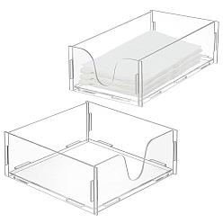 Прозрачный 2 наборы 2 стили собранные акриловые подставки для салфеток, прямоугольник квадрат, прозрачные, 19~24x13~19x6~7 см, 1 набор / стиль