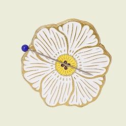 Белый Игольчатый аспиратор из сплавов и магнитов, цветок, белые, 36x35 мм