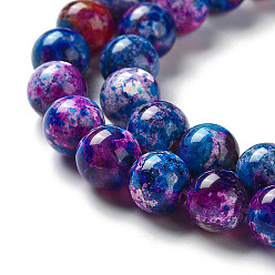 Medium Orchid Natural Agate Beads Strands, Dyed & Heated, Round, Medium Orchid, 10mm, Hole: 1.2mm, about 38pcs/strand, 14.96''(38cm)