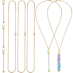 Золотой Набор для изготовления ожерелья своими руками, в том числе железный стержень из бисера брелок, 304 ожерелье из цепочки из нержавеющей стали, золотые, колье: 19.69 дюйм (50 см)