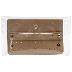 Camel PVC & Leather Jewelry Storage Bag, Square, Camel, 16.5x9.5cm