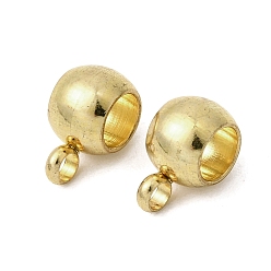 Настоящее золото 18K 304 прелести нержавеющей стали, рондель, реальный 18 k позолоченный, 9x6.5x5 мм, отверстия: 2 мм / 4 мм