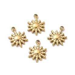 Золотой Ионное покрытие (ip) 304 подвески из нержавеющей стали, солнце, золотые, 10x7.5x1.5 мм, отверстие : 1.2 мм