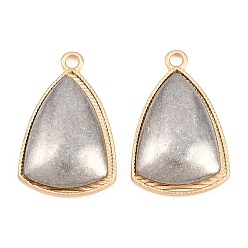 Треугольник Сеттинги для кулона(кабошонов), сплав, с крышками, платиной и золотом, треугольные, 27x17.5x4.5 мм, отверстие : 2.2 мм, Размер лотка: 22x16 мм