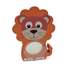 Лев Форма животного дерево детский мультфильм копилка, банк монет, лев, 240x175 мм