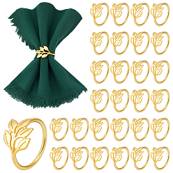 Золотой 60шт. кольца для салфеток из сплава, партийные украшения, лист, золотые, 3.5~25.5 мм