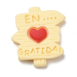 Светло-желтый Уличный знак из непрозрачной смолы кабошоны, для изготовления ювелирных изделий, светло-желтый, 22.5x20x5 мм