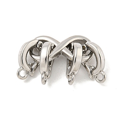 Платина Латунь раз по сравнению с застежками, без кадмия, без никеля и без свинца, с бесконечностью, платина, 7x14x6 мм, отверстие : 1.2 мм