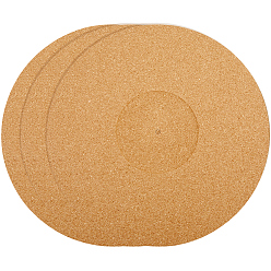 Tan Cork Turntable Mats, Record Mats, Flat Round, Tan, 302x3x6.5mm