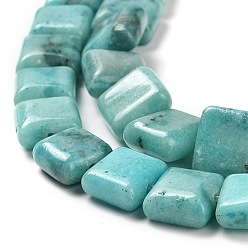 Turquoise Natural Dolomite Beads Strands, Dyed, Sqaure, Turquoise, 10x10x4.5mm, Hole: 1.4mm, about 40pcs/strand, 15.55 inch(39.5cm)